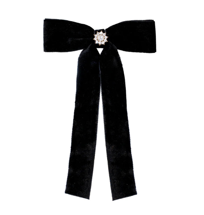 ICONIC VELVET BOW BARRETTE