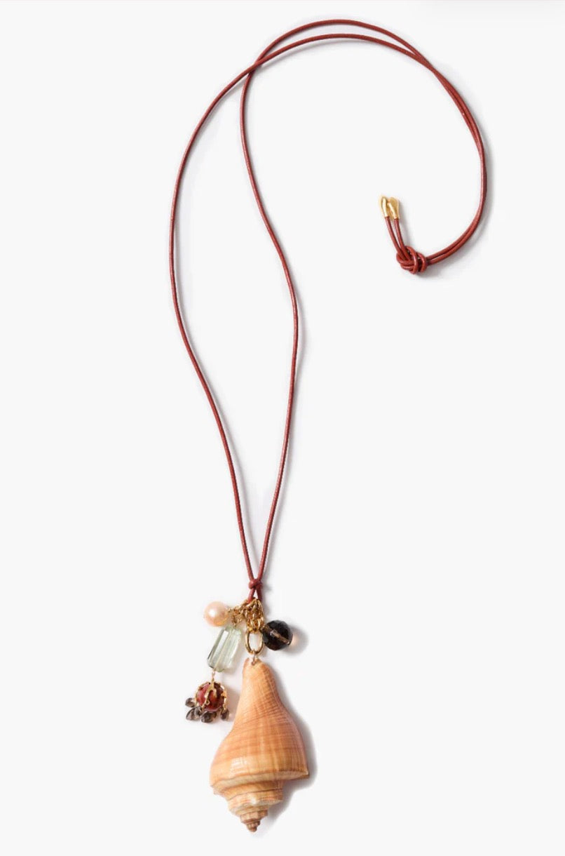 Chan Luu Spiral Shell Charm Necklace Multi