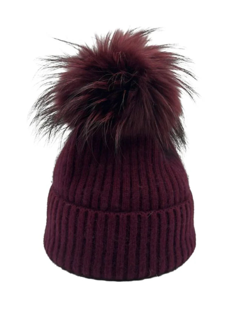 Linda Richards Ribbed Pom Hat