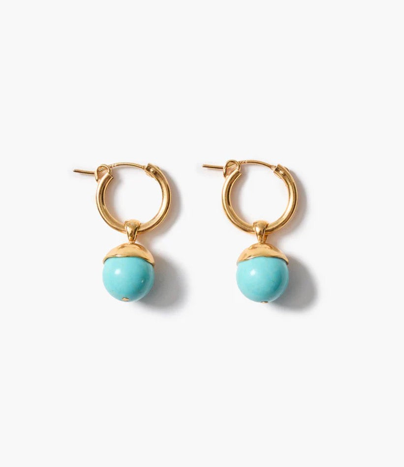 Chan Luu Bell Hoop Earrings Turquoise