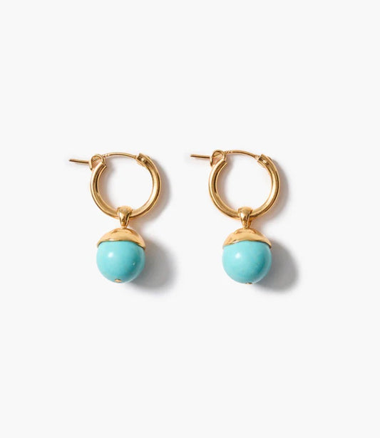 Chan Luu Bell Hoop Earrings Turquoise