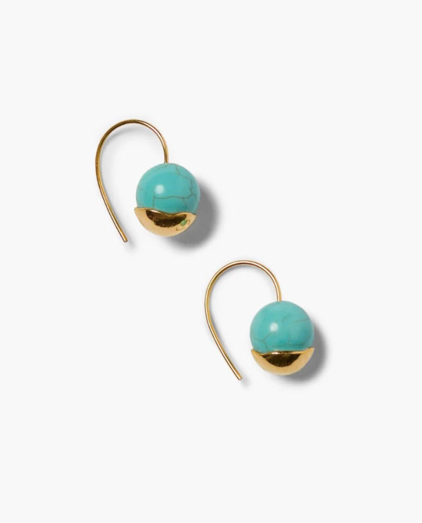 Chan Luu Gold Dipped Turquoise Earrings