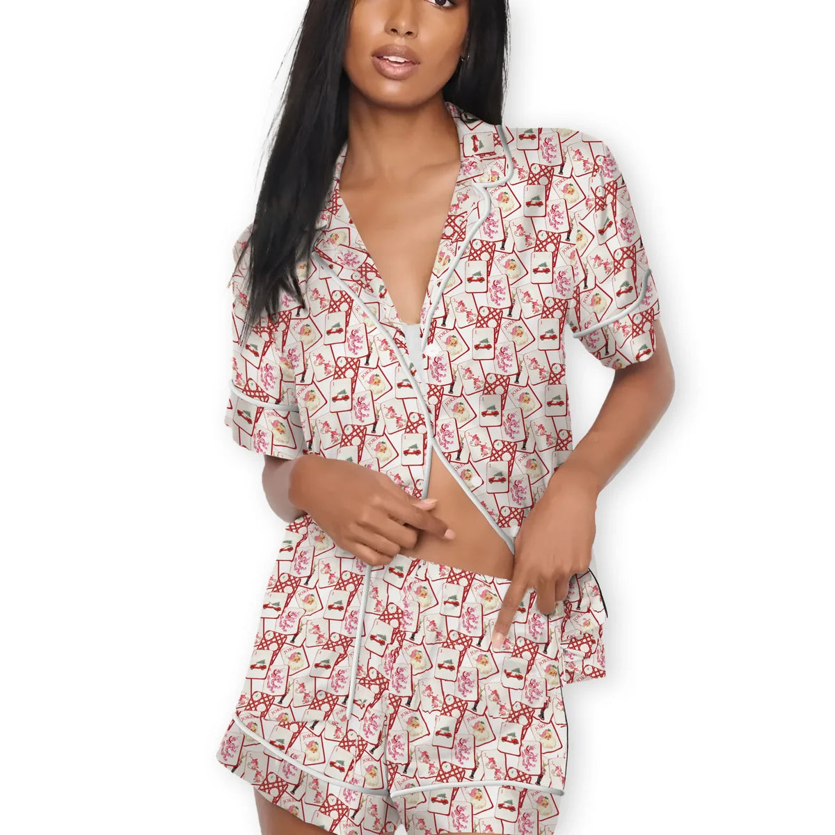 Red Mahjong Pajama Set