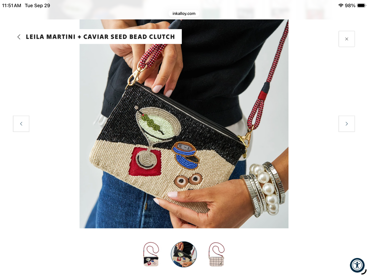 Ink & Alloy Beaded Bag