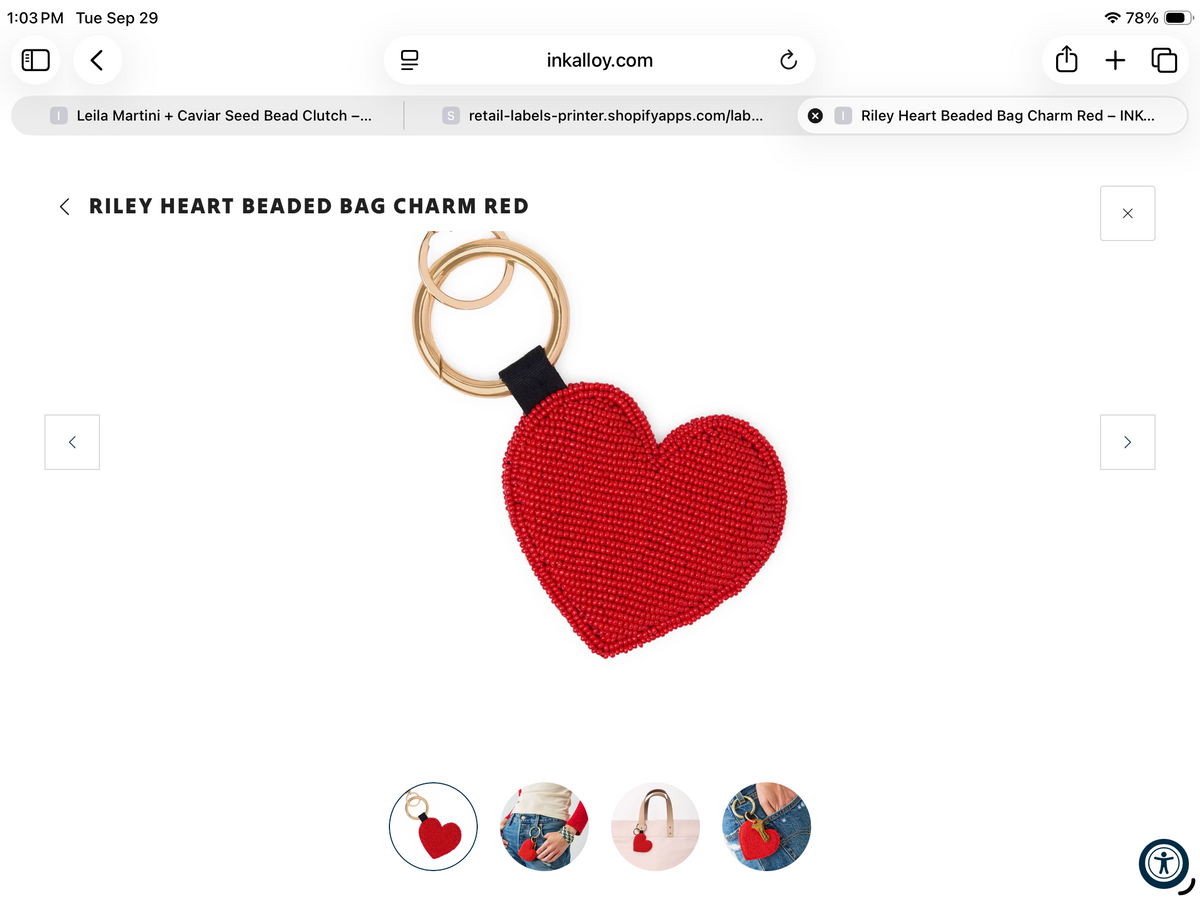 Ink and alloy Bag Charm and Key Ring
