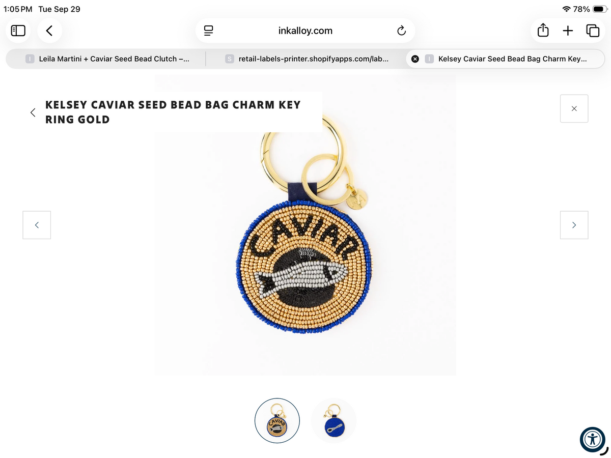 Ink and alloy Bag Charm and Key Ring