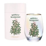 Gold Foil Stemless Wine Glass - Merry Mahjong