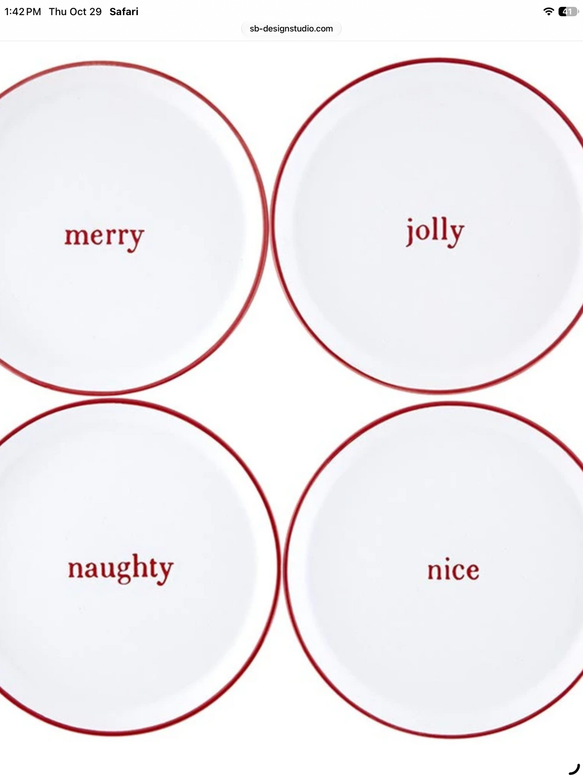 Holiday Appetizer Plates set of 4