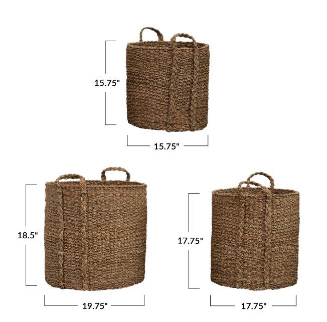 Baskets with Handles Set of 3