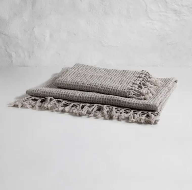 Waffle Bath Towel-light grey