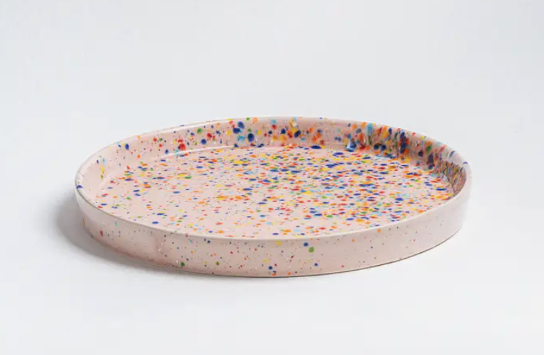 Party Round Tray Pink 28cm