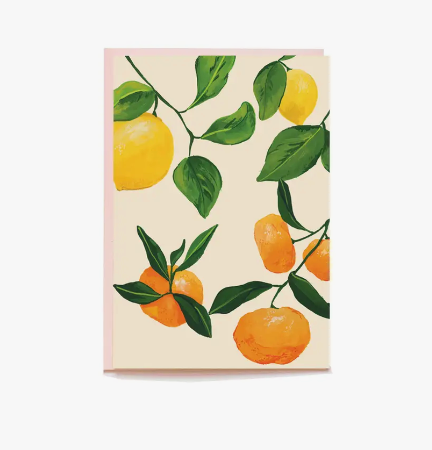 Lemon and Orange Citrus Mini Flat Card