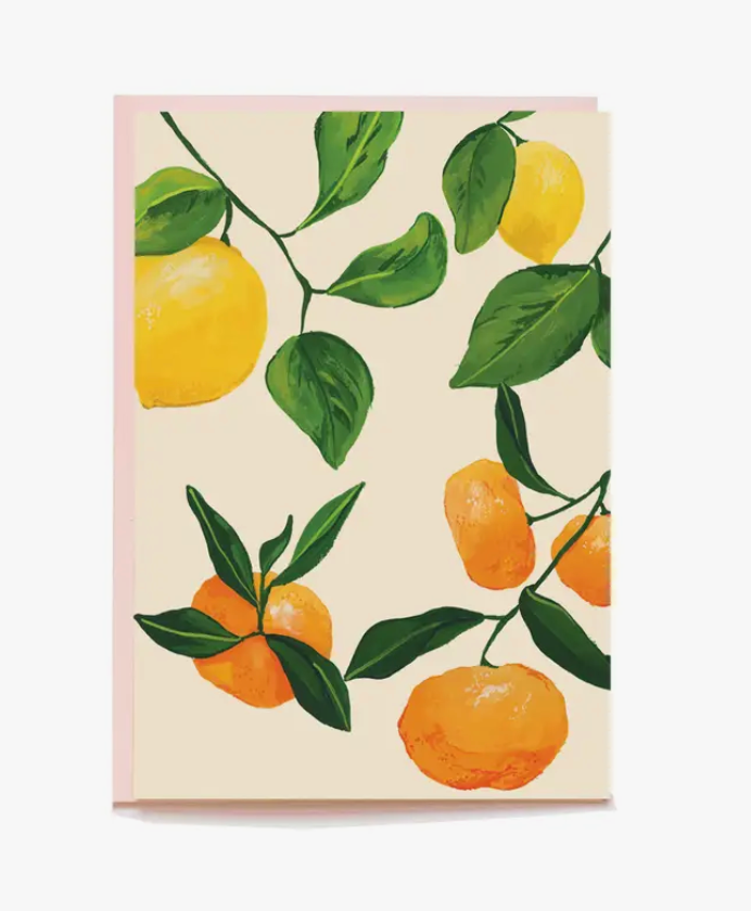 Lemon and Orange Citrus Mini Flat Card - Set of 8