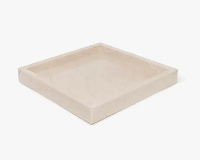 Marble tray 30x30cm beige