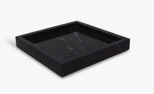 Marble tray 30x30cm black