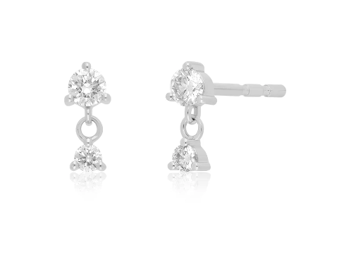 14KY PRONG SET DIAMOND DANGLE STUD