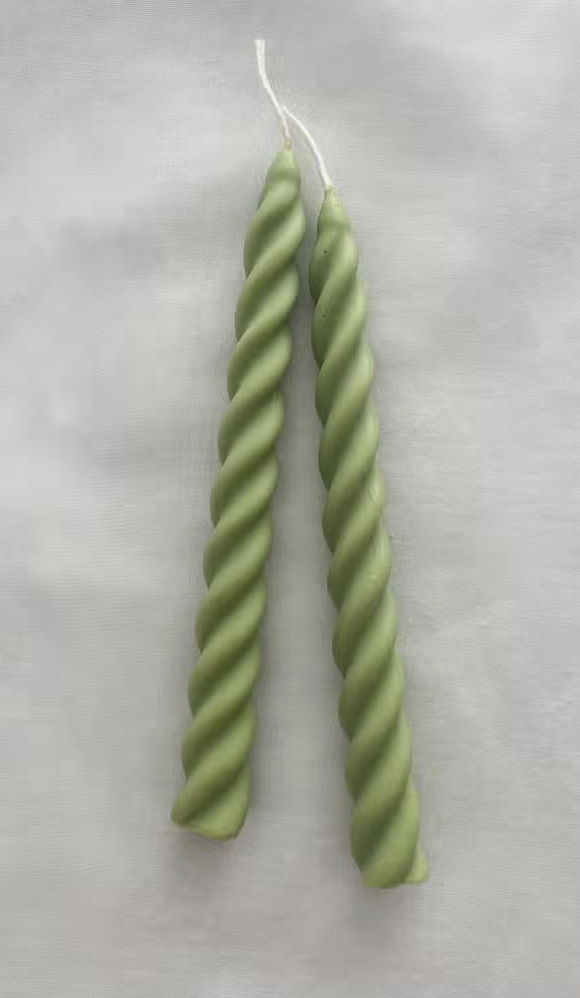 Emerald Green Twirl Candle Sticks Set
