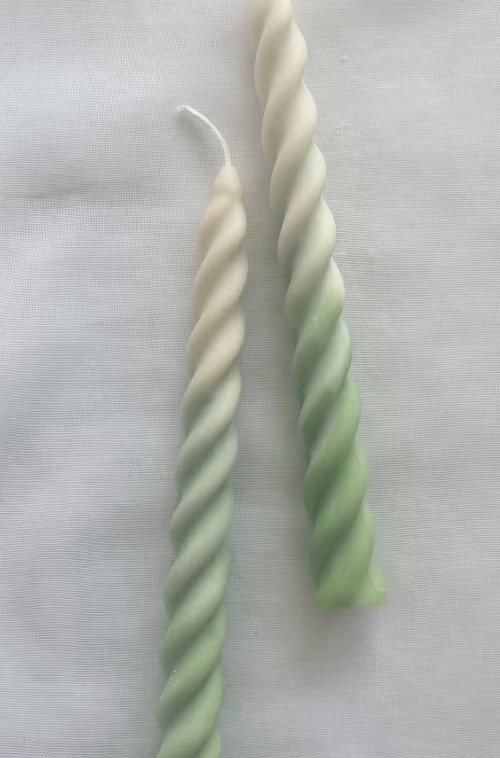 Iced Matcha Ombre Twirl Candle Sticks Set