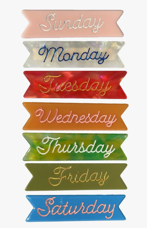 Days of The Week Hair Clip