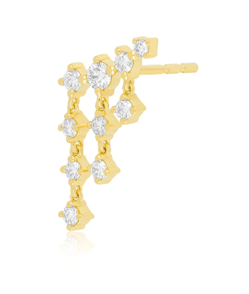 Diamond Drip Stud Earring