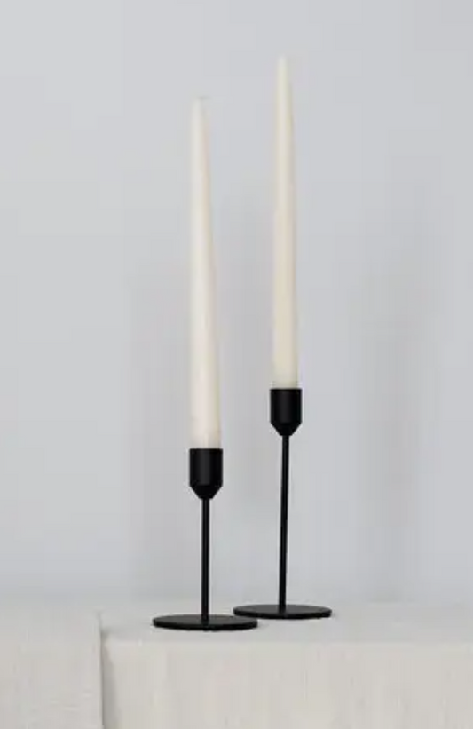 Black Metal Tapered Candle Holders