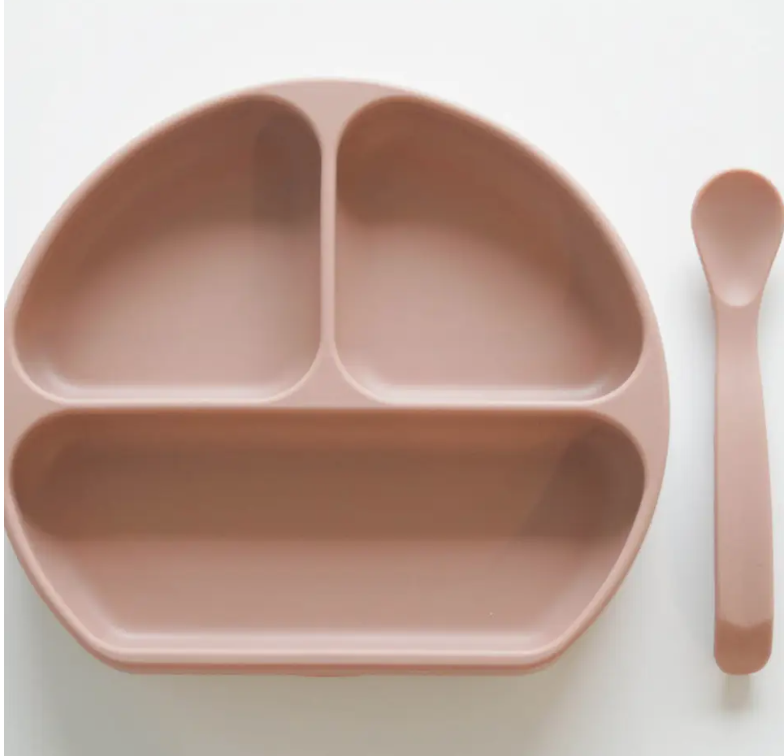 Silicone Suction Plate with Lid and Spoon