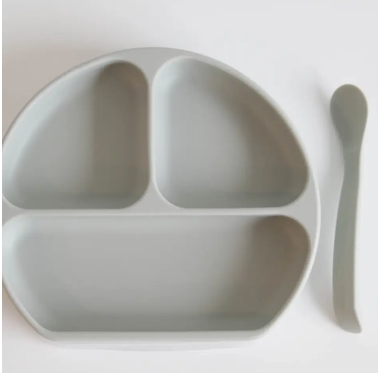 Silicone Suction Plate with Lid and Spoon