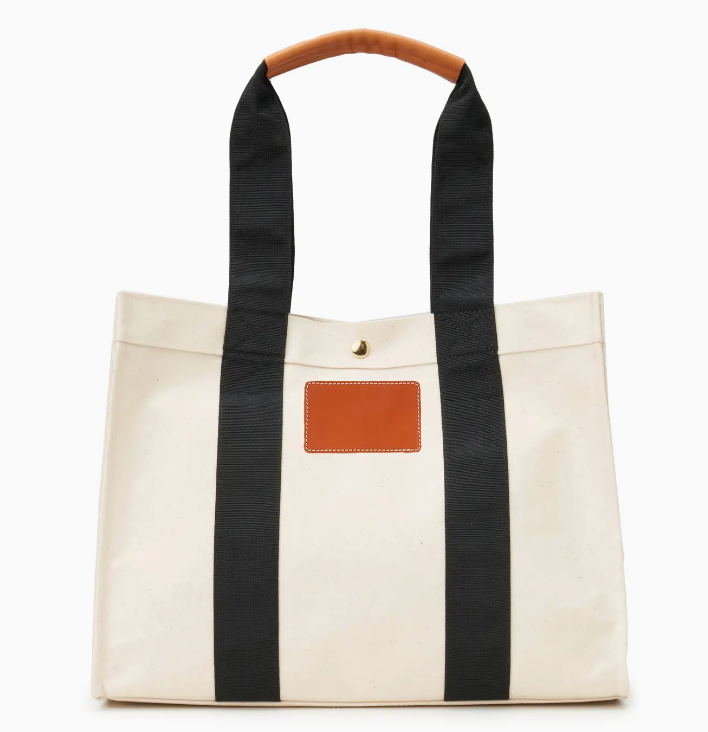 Large Tote in Panda with Patch