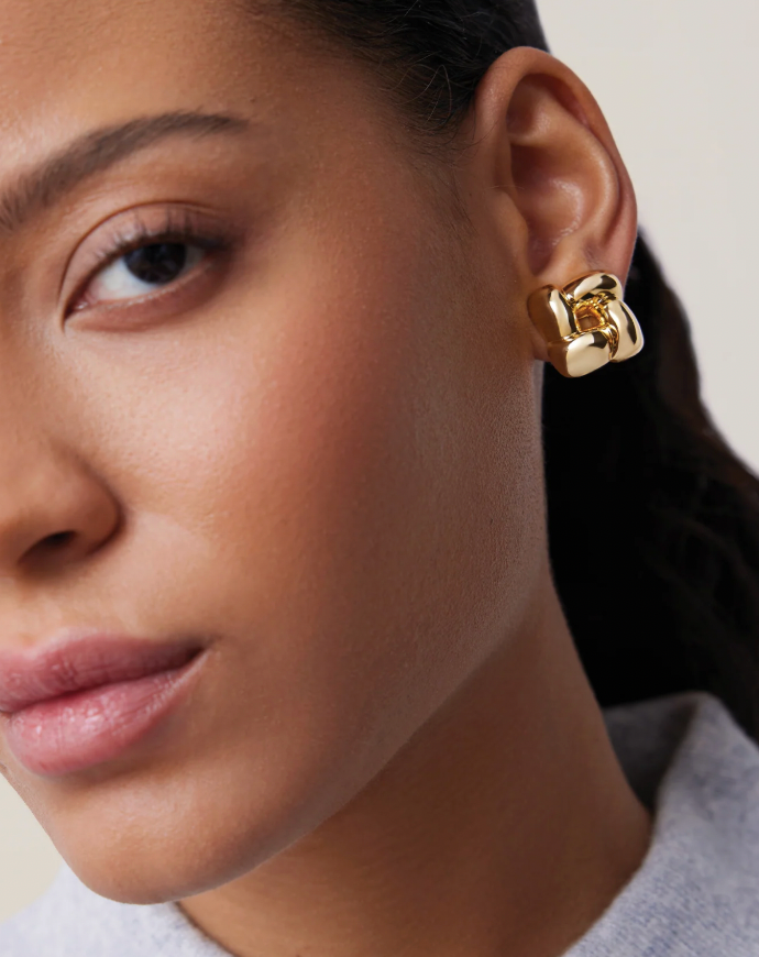 Small Woven Square Earrings