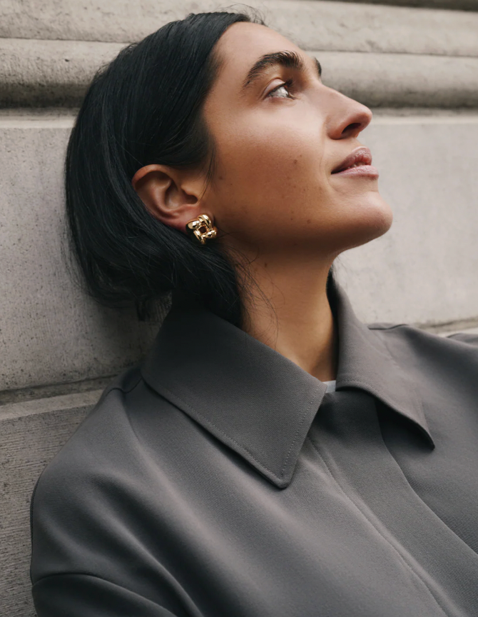 Small Woven Square Earrings