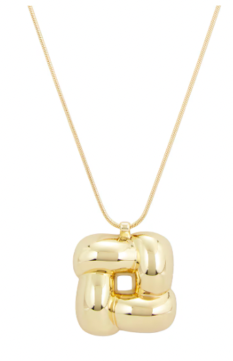 Woven Square Pendant Necklace