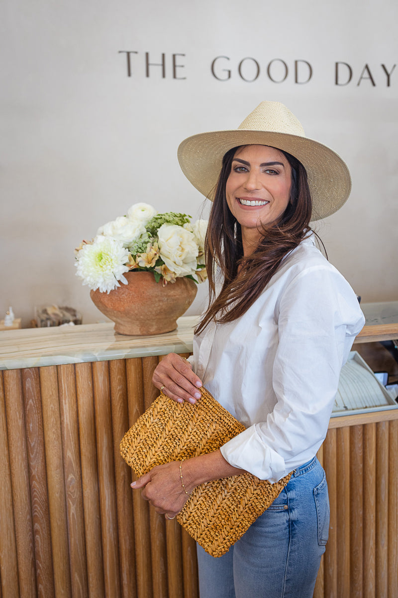 Allegra Raffia Pouch