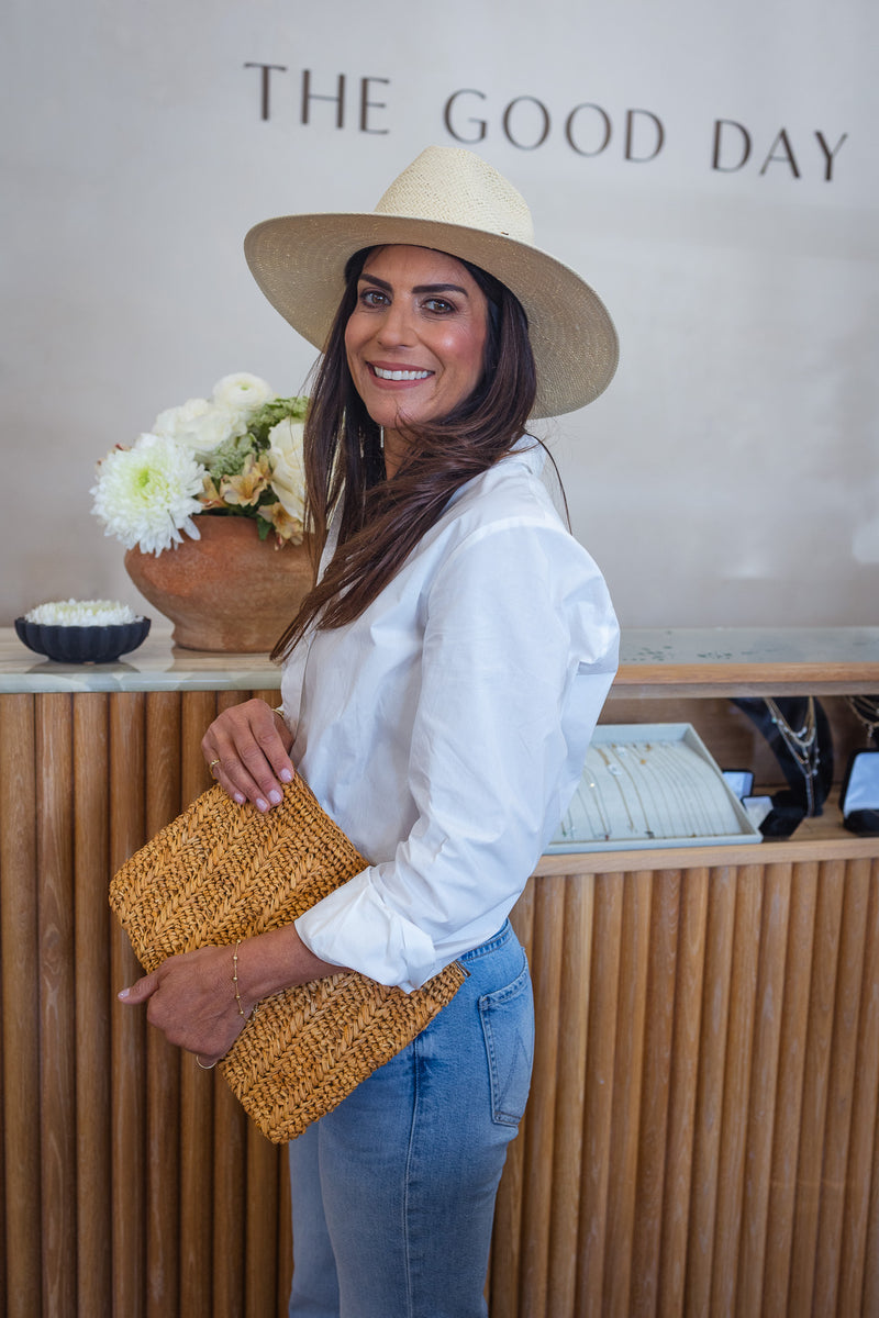 Allegra Raffia Pouch