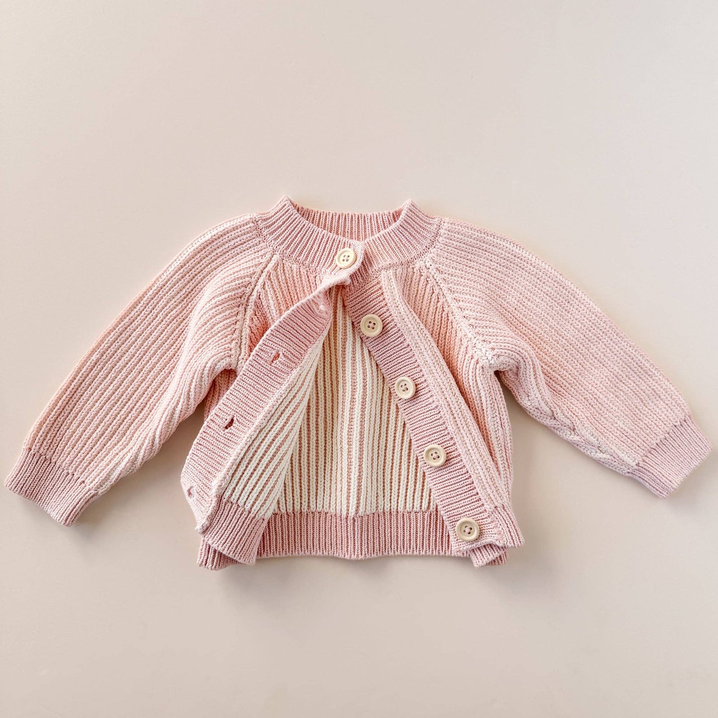 Cotton Brioche Cardigan Pink Baby Kids Girls Clothing
