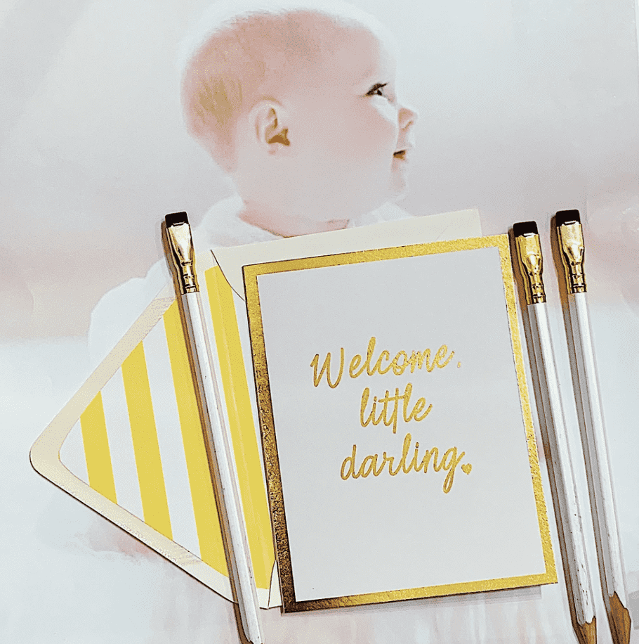 Welcome, My Little Darling Greeting Card, Single Folded Card