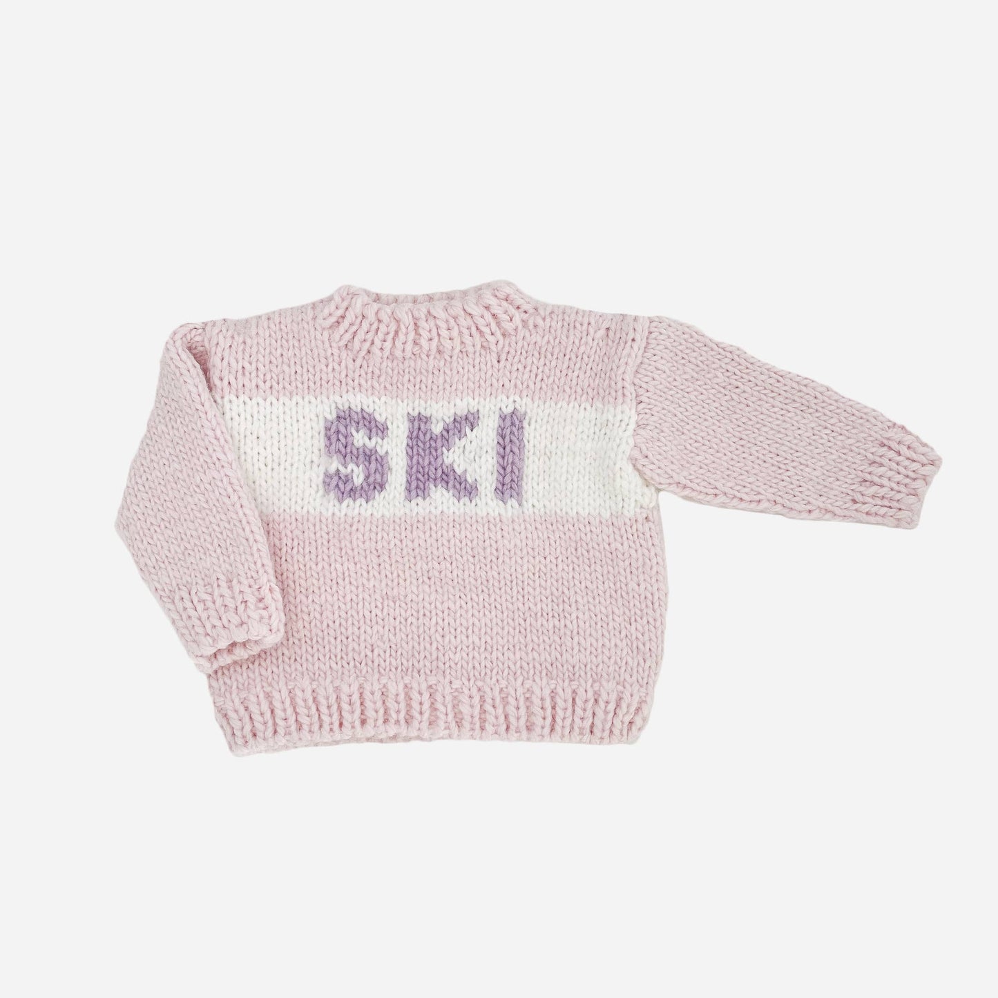 Ski Sweater Baby Pink Kids Christmas Holiday Cardigan
