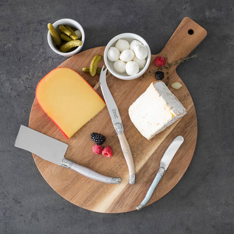 3-Piece Laguiole Cheese Knife Set Mother of Pearl Handle