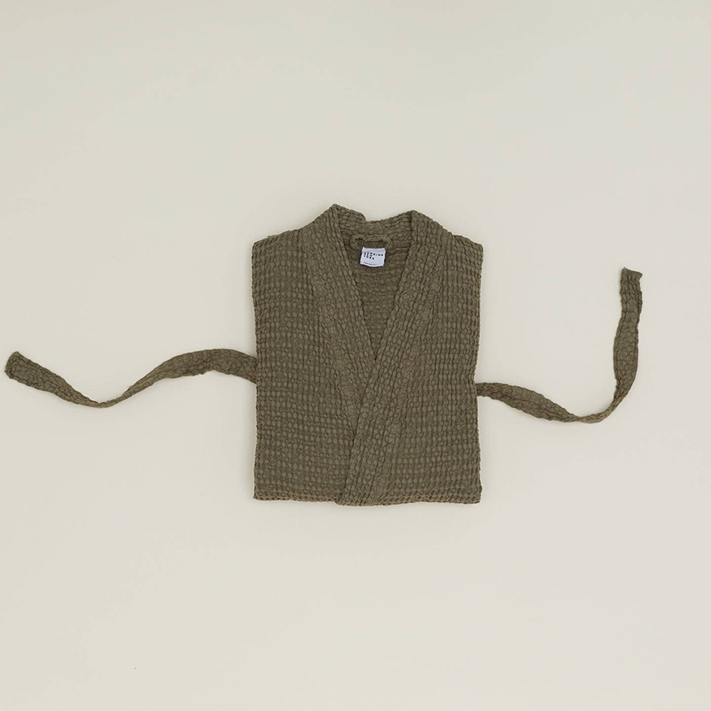 SIMPLE WAFFLE BATHROBE - OLIVE