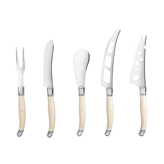Laguiole 5-Piece Artisan Ivory-Colored Cheese Knife Set