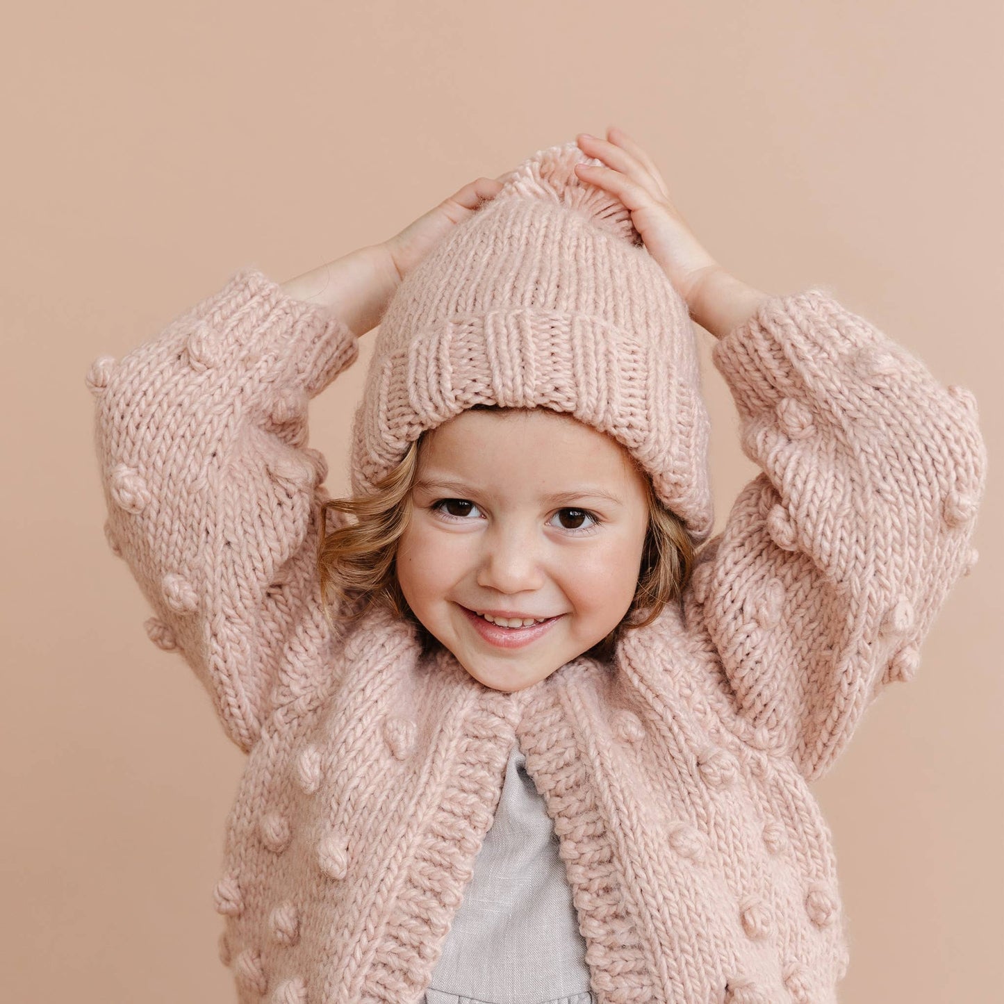 Classic Pom Hat Blush Baby Kids Fall Winter Beanie