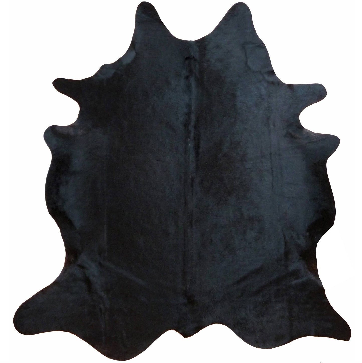 Exotic Brazilian Solid Black Cowhide Rug approx. 6'x7'