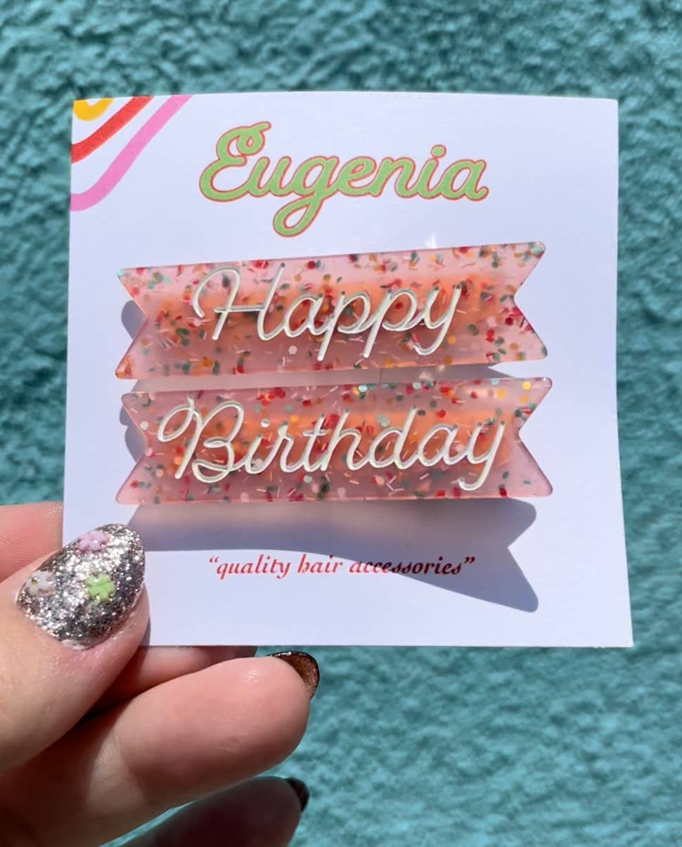 Happy Birthday Hair Clips Set - Cute fun Accessories Gifts