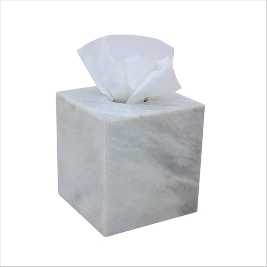 Myrtus Collection Pearl White Marble Tissue Box Holder