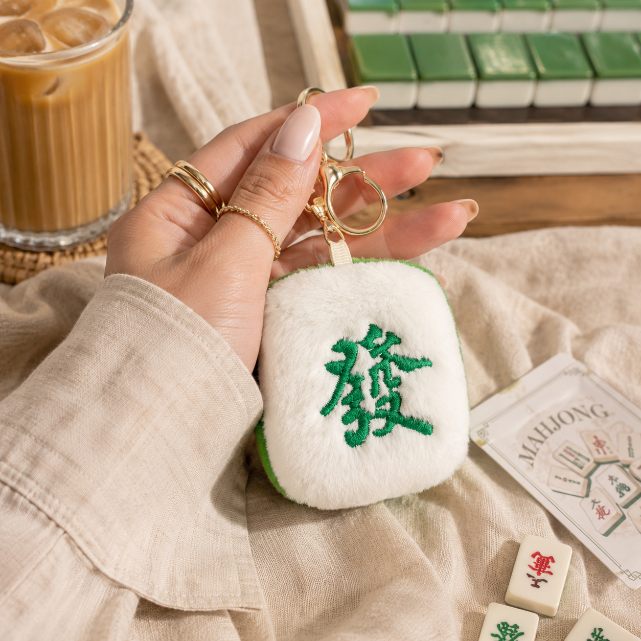 Mahjong Plush Keychain, Mahjong Bag Charm
