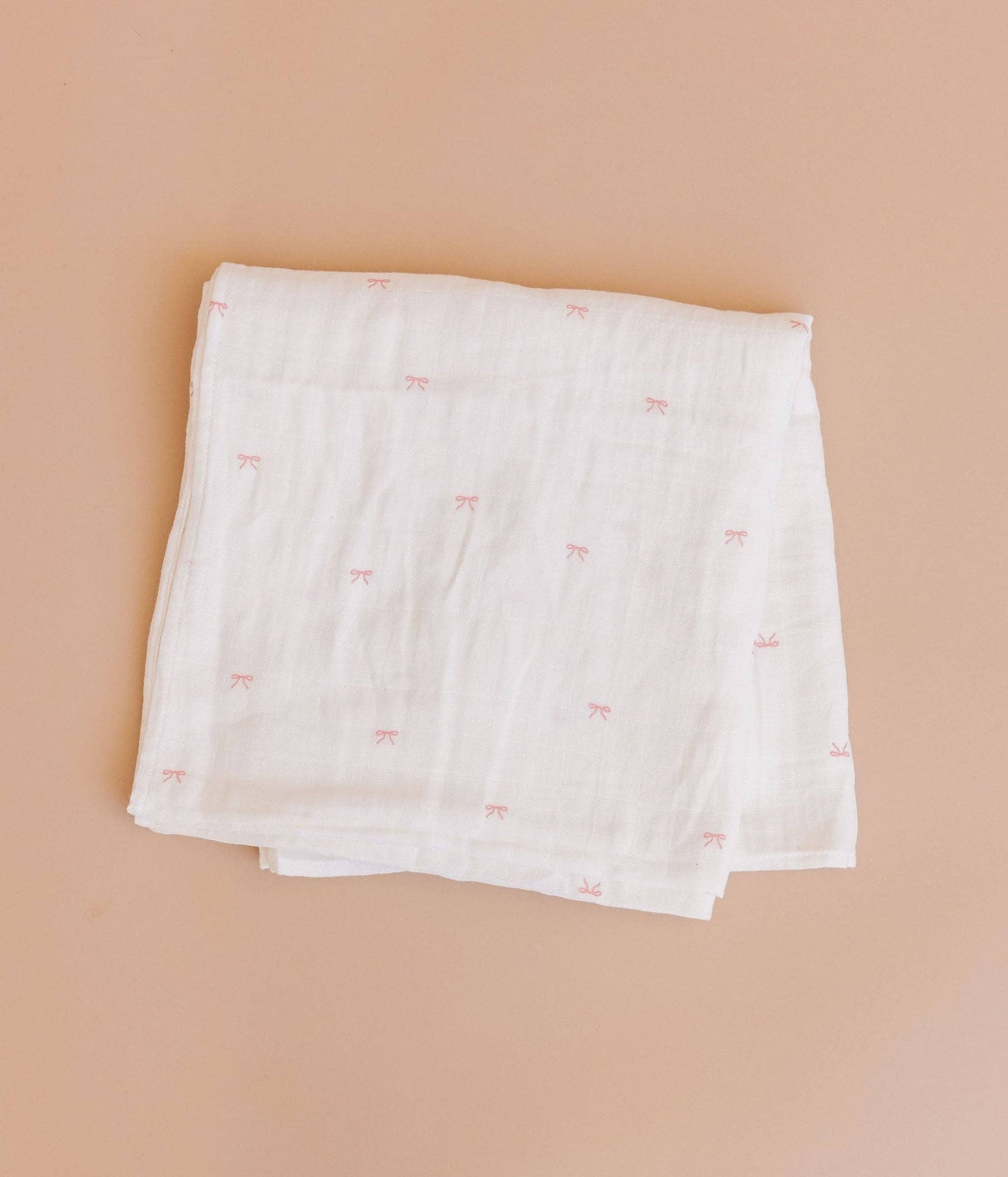 Swaddle Set Strawberry Bow Pink Stripe Baby Organic Muslin