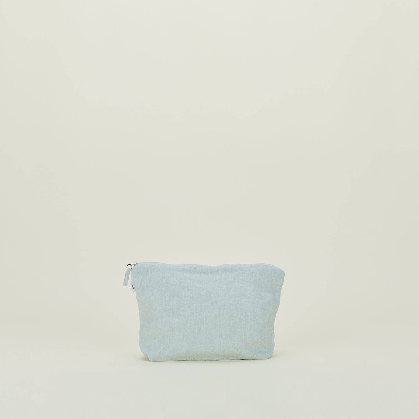 SIMPLE LINEN ZIPPER POUCHES - SKY