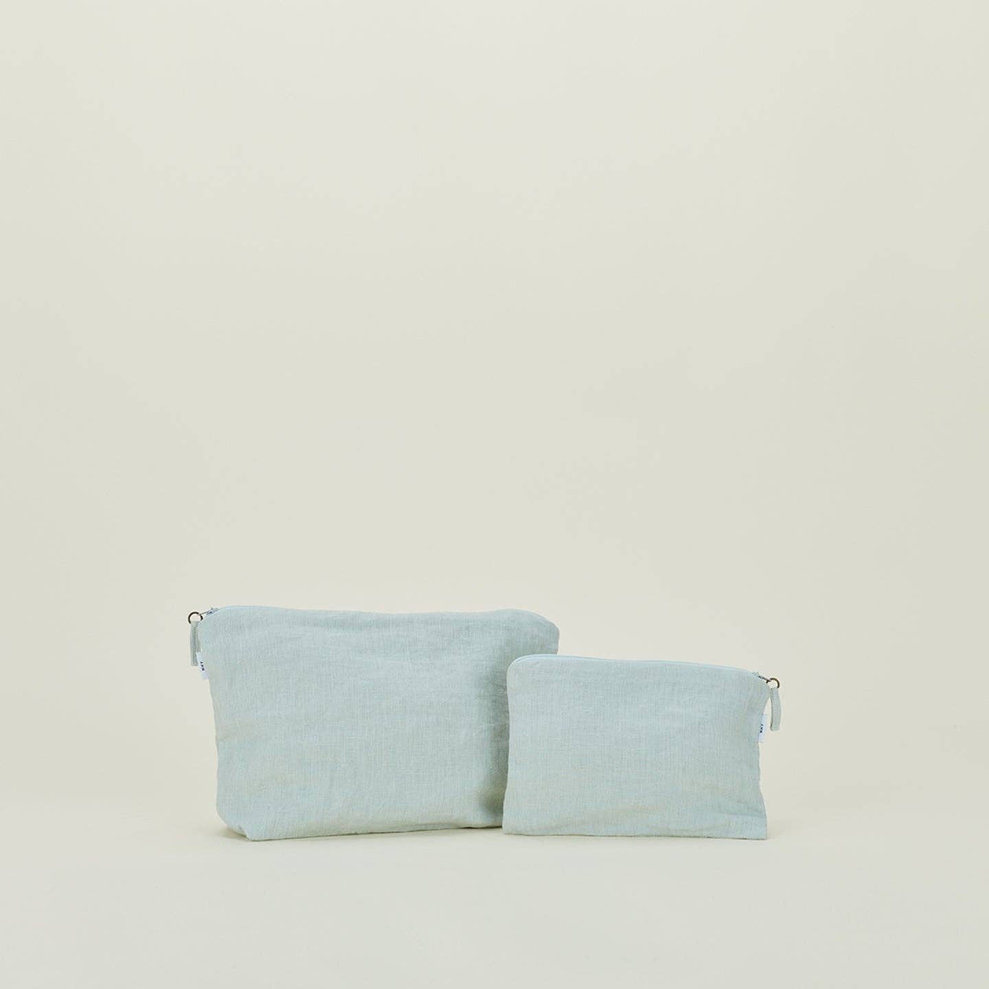 SIMPLE LINEN ZIPPER POUCHES - SKY