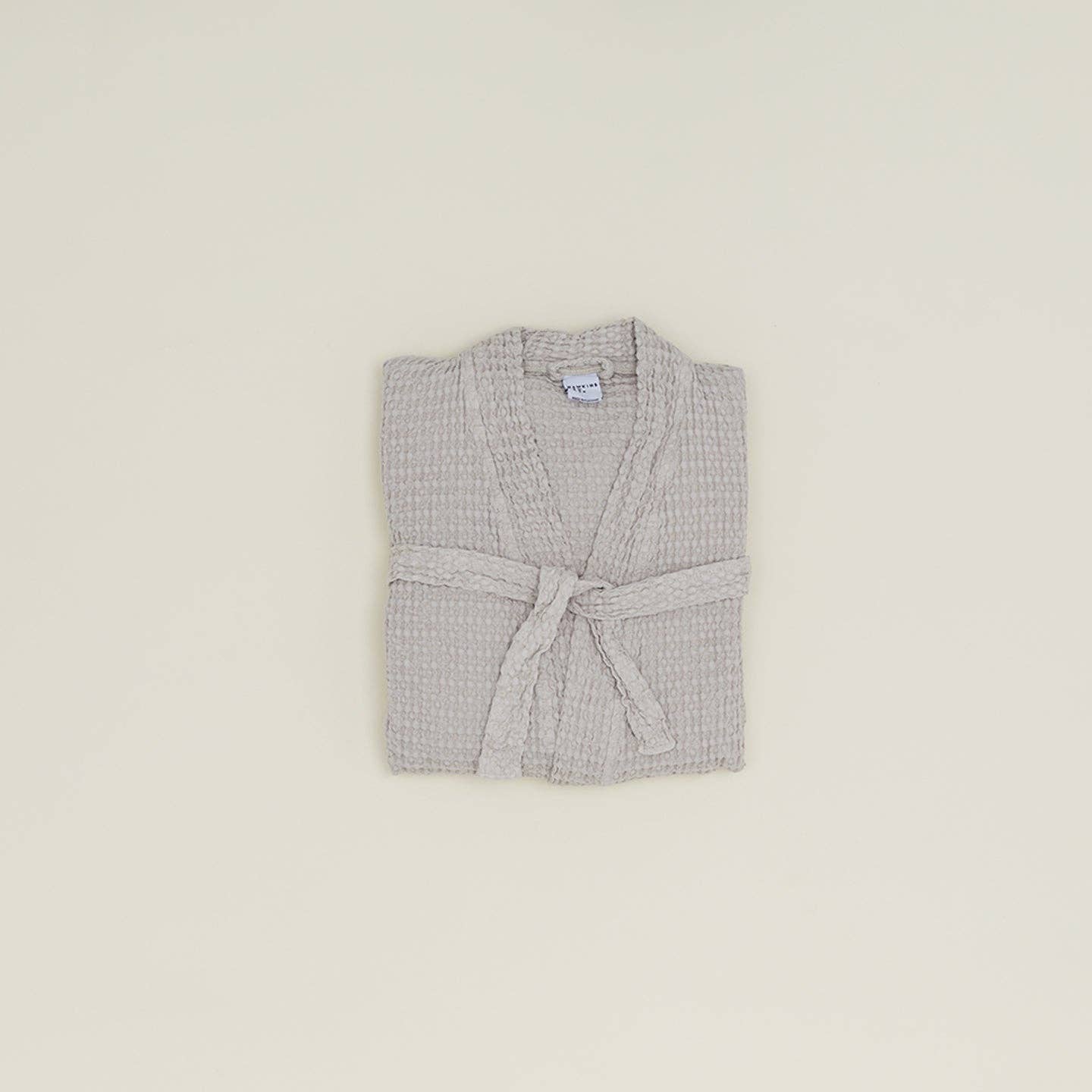 SIMPLE WAFFLE BATHROBE - LIGHT GREY
