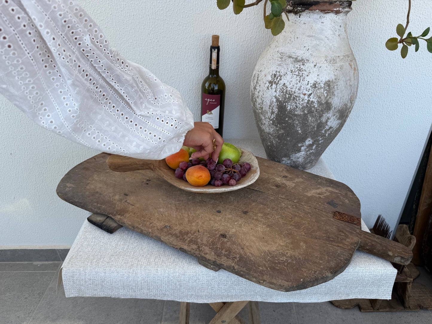 Vintage Turkish Wooden Bread Board | Handmade Cutting Paddle