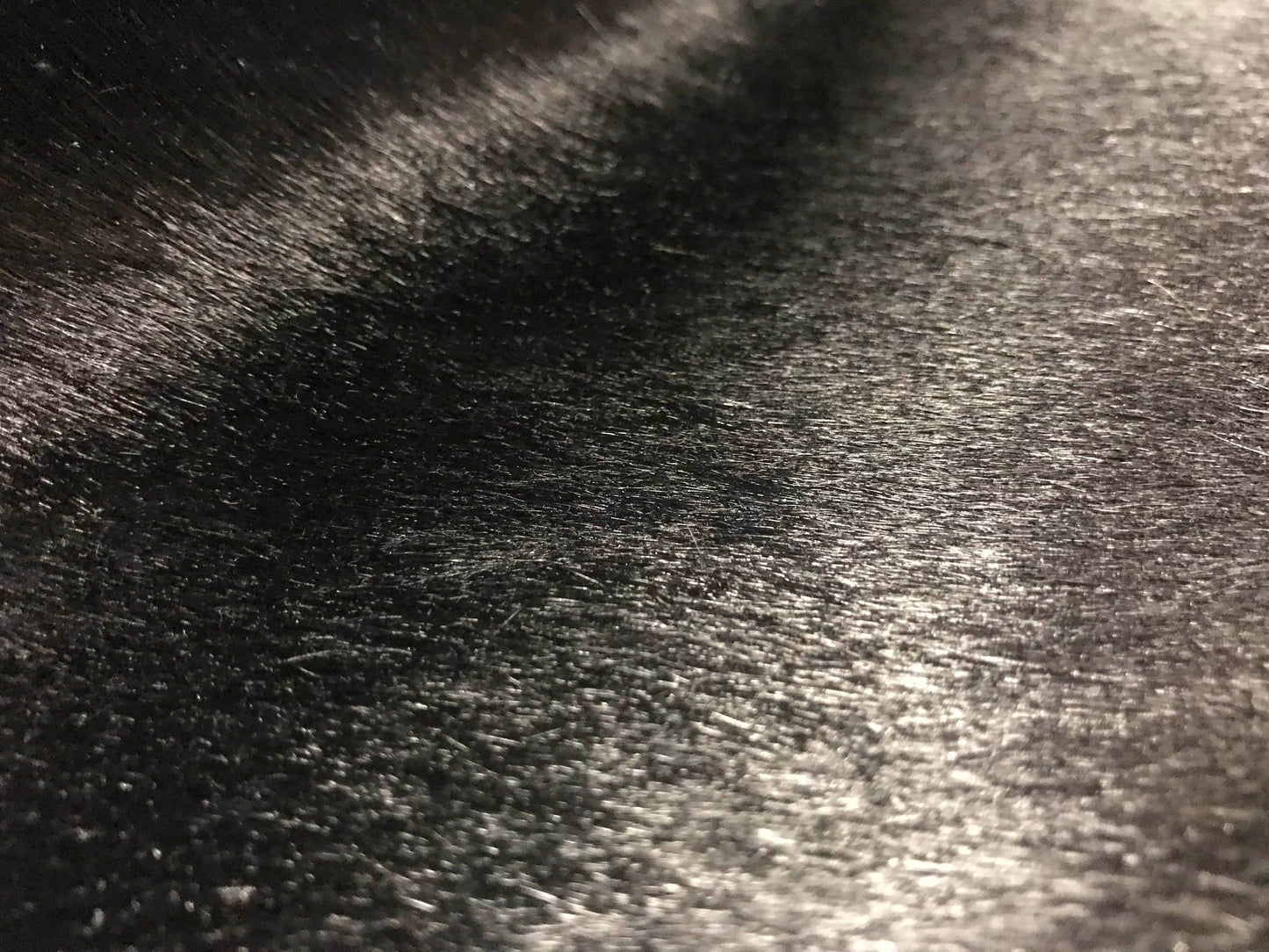 Exotic Brazilian Solid Black Cowhide Rug approx. 6'x7'
